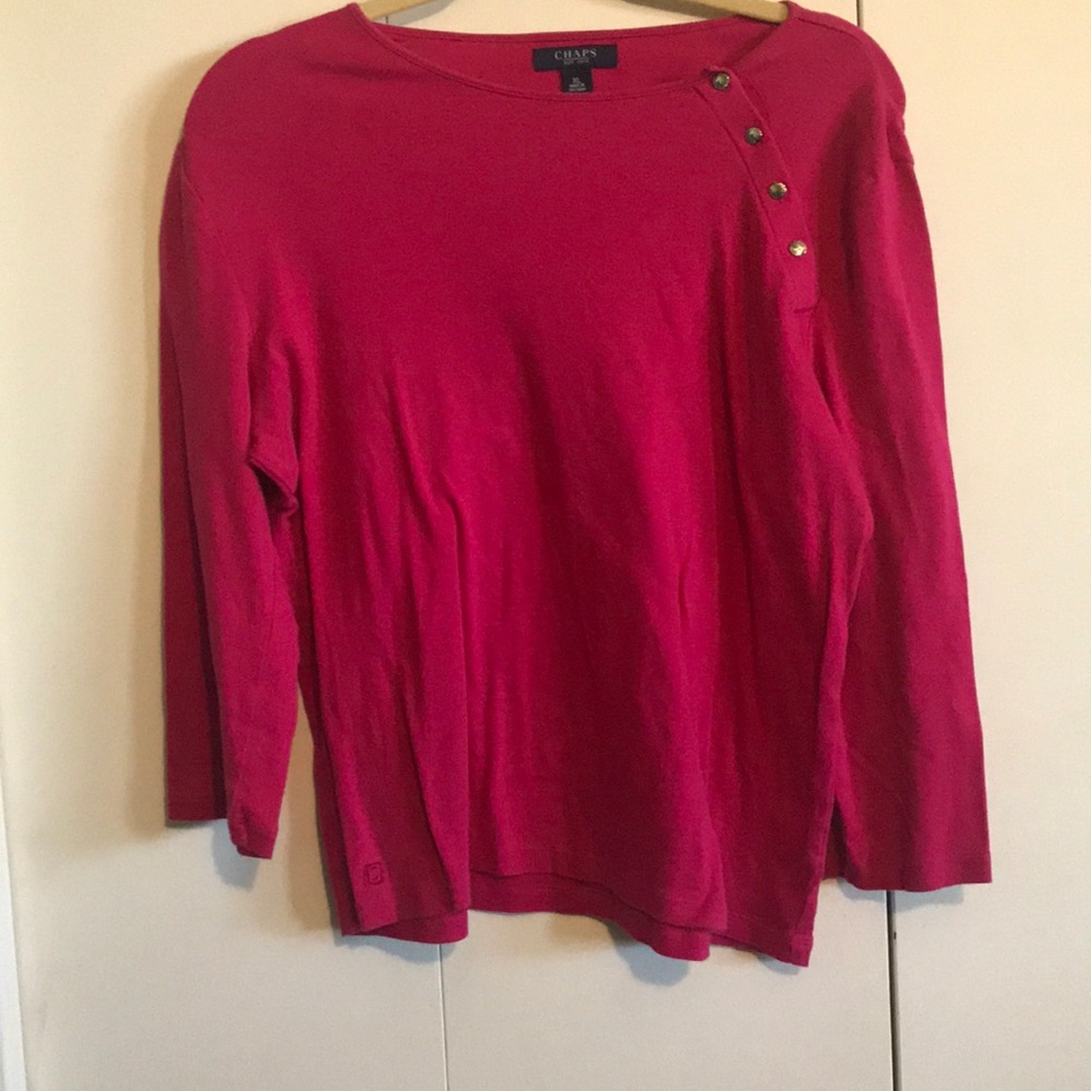 Hot pink 3/4 length sleeve slip on top